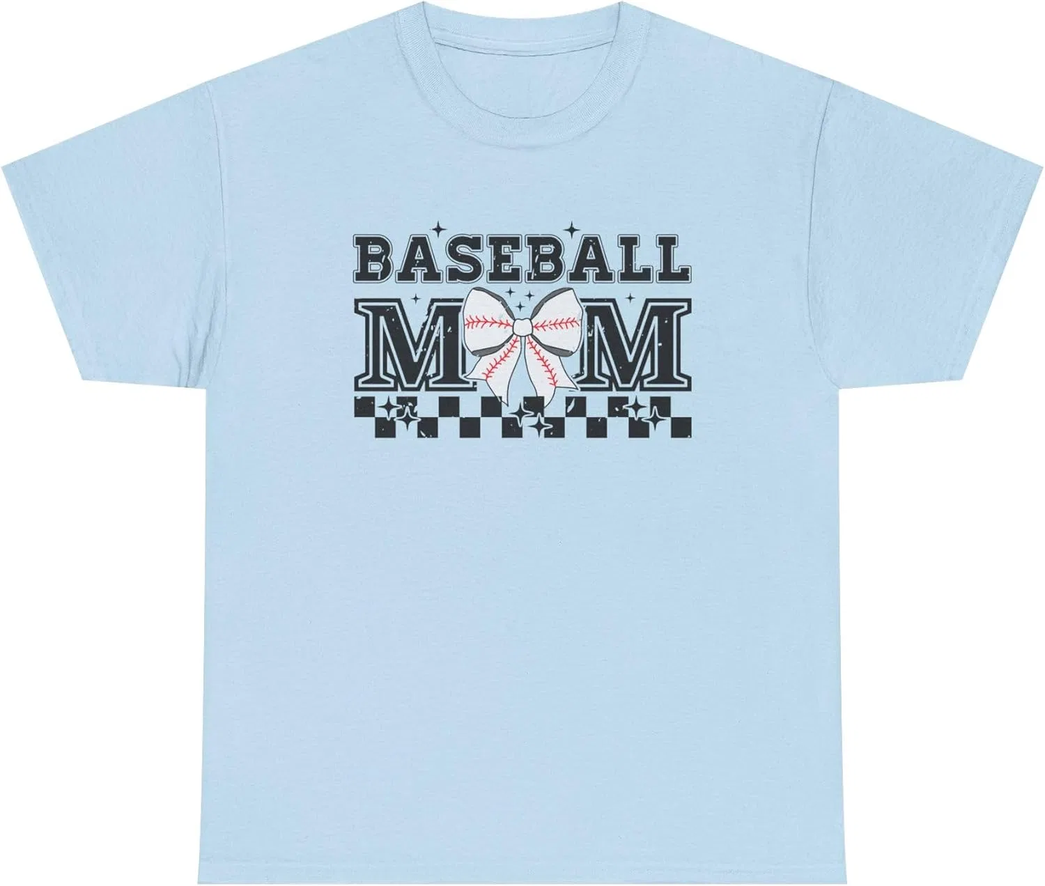 Футболка Baseball Mom для спортивных мам, мягкая хлопковая майка, повседневная одежда для игровых дней, уникальная спортивная одежда GENERIC, светло-голубой