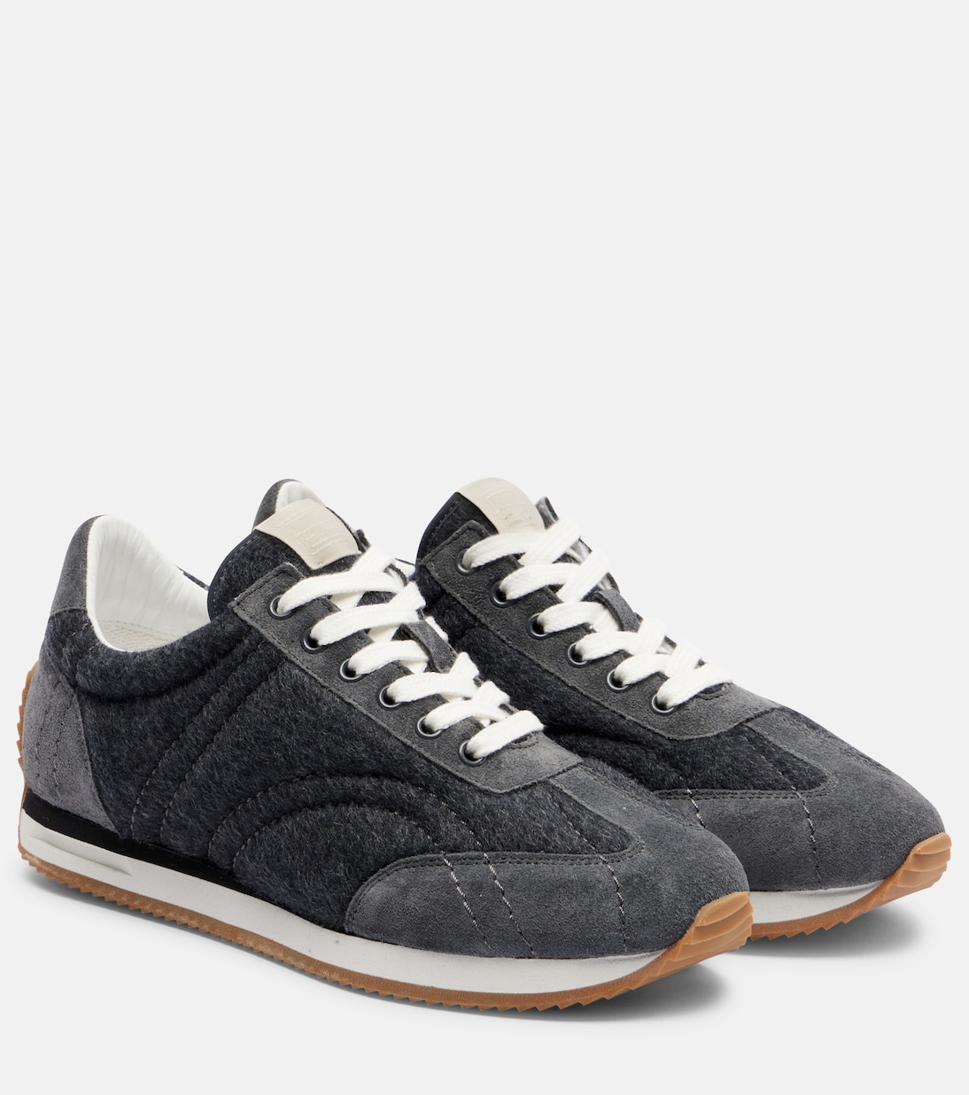 Кроссовки с замшевой отделкой Toteme, Grey Melange