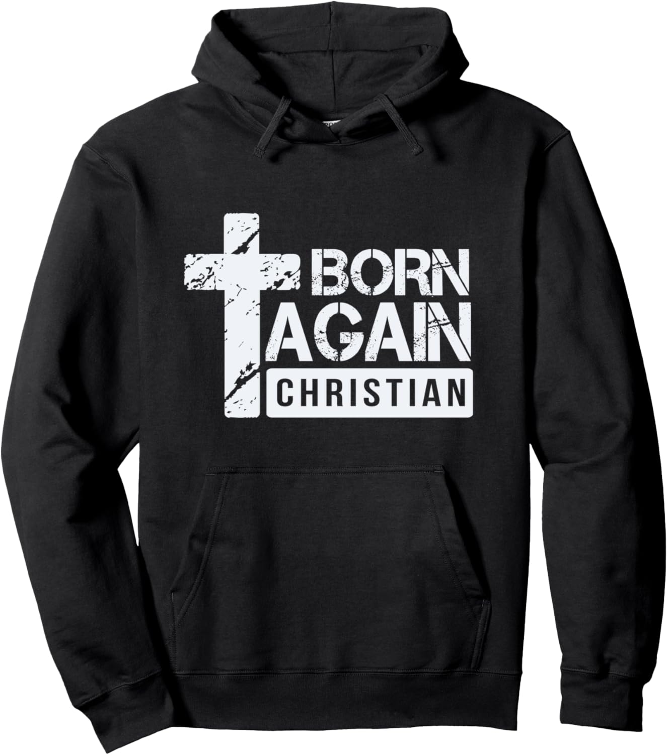 

Возрожденный христианин - Дизайн на религиозную тематику - Худи с крестом Иисуса Avinu Christian Faith Believer Designs, черный