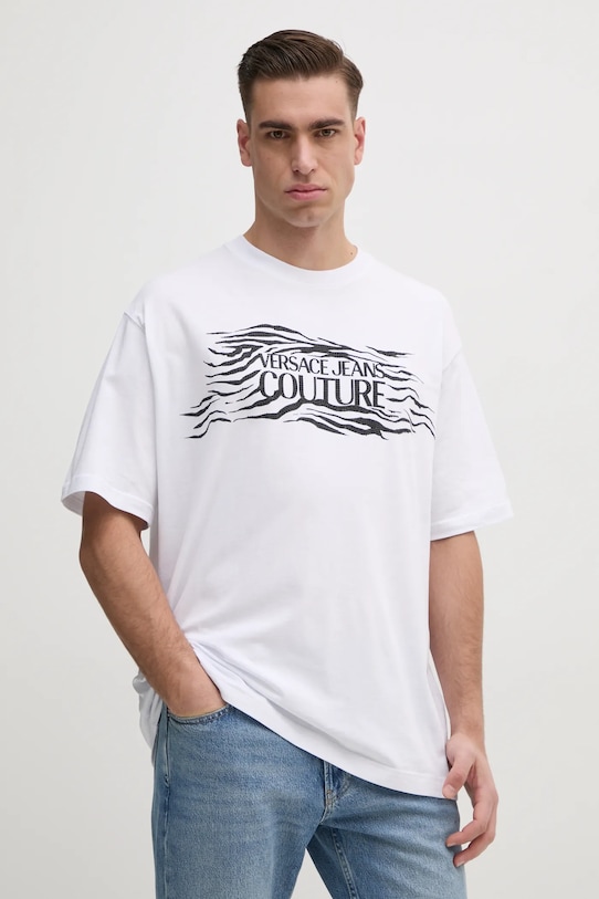 

Хлопковая футболка Versace Jeans Couture, белый