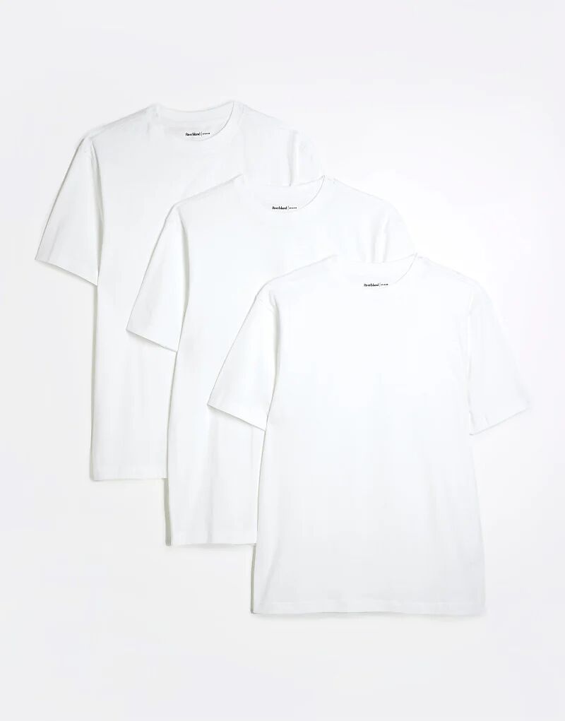 

3 футболки обычного кроя белого цвета (x3) River Island