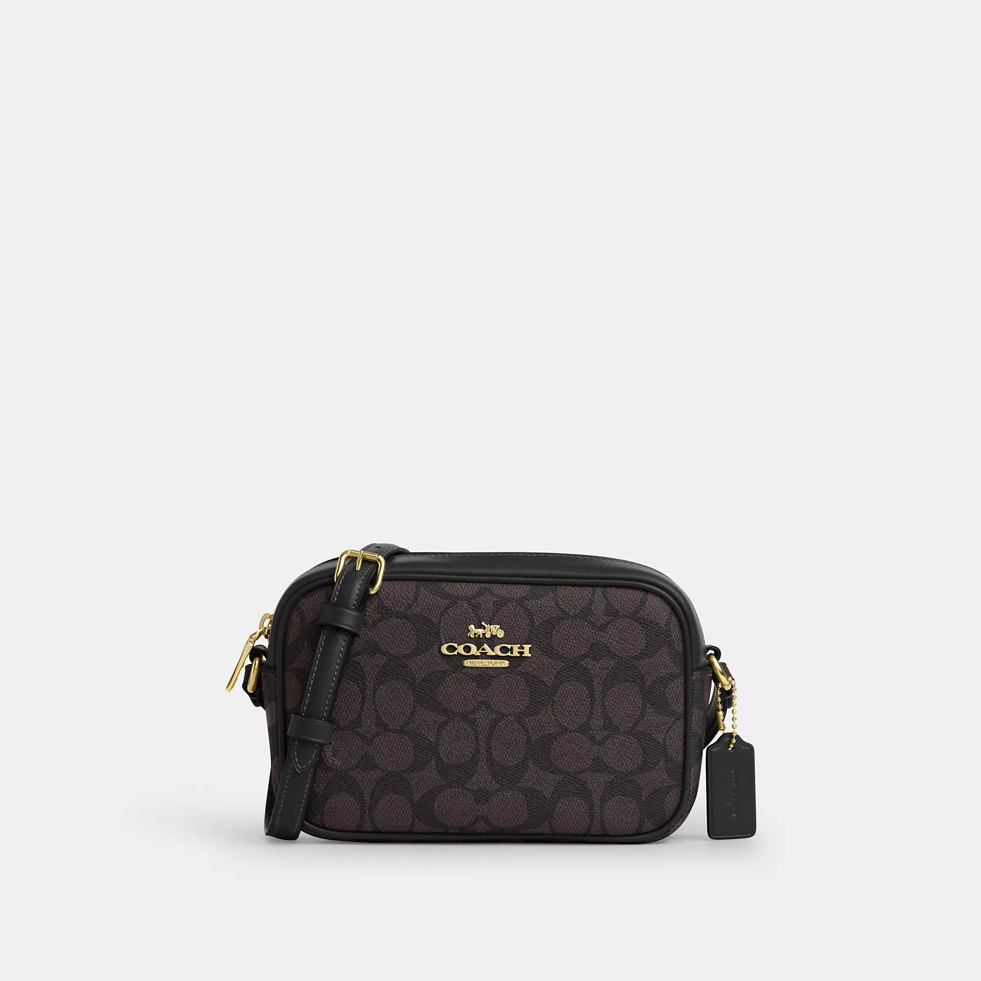 

Сумка для фотокамеры Coach Outlet Mini Jamie из фирменной ткани, цвет gold/walnut/black