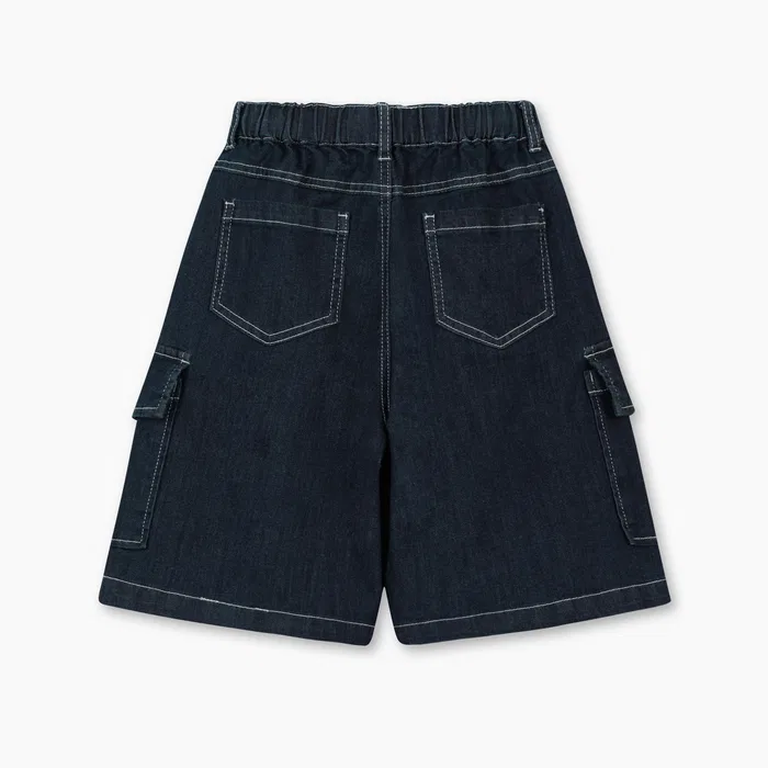 Детские синие джинсовые брюки карго от Benetton Kids — фото 2