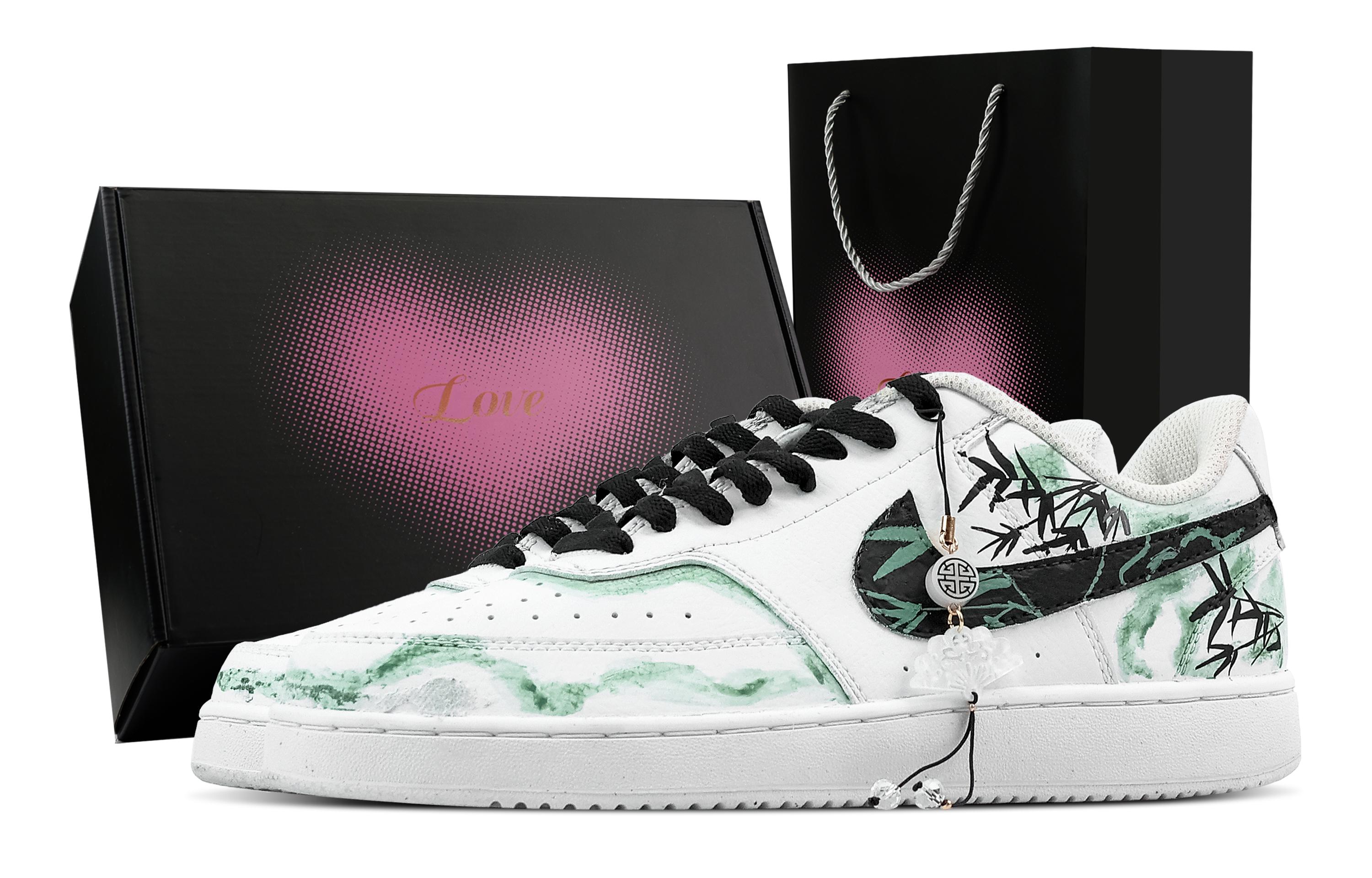 

Nike Кроссовки Court Vision 1 Bamboo Shadow Together с низким верхом, противоскользящие, износостойкие, мужские, зеленые