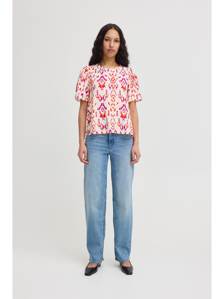 

Блузка с короткими рукавами IXHARPER, классический крой, с принтом Mars Red ICHI