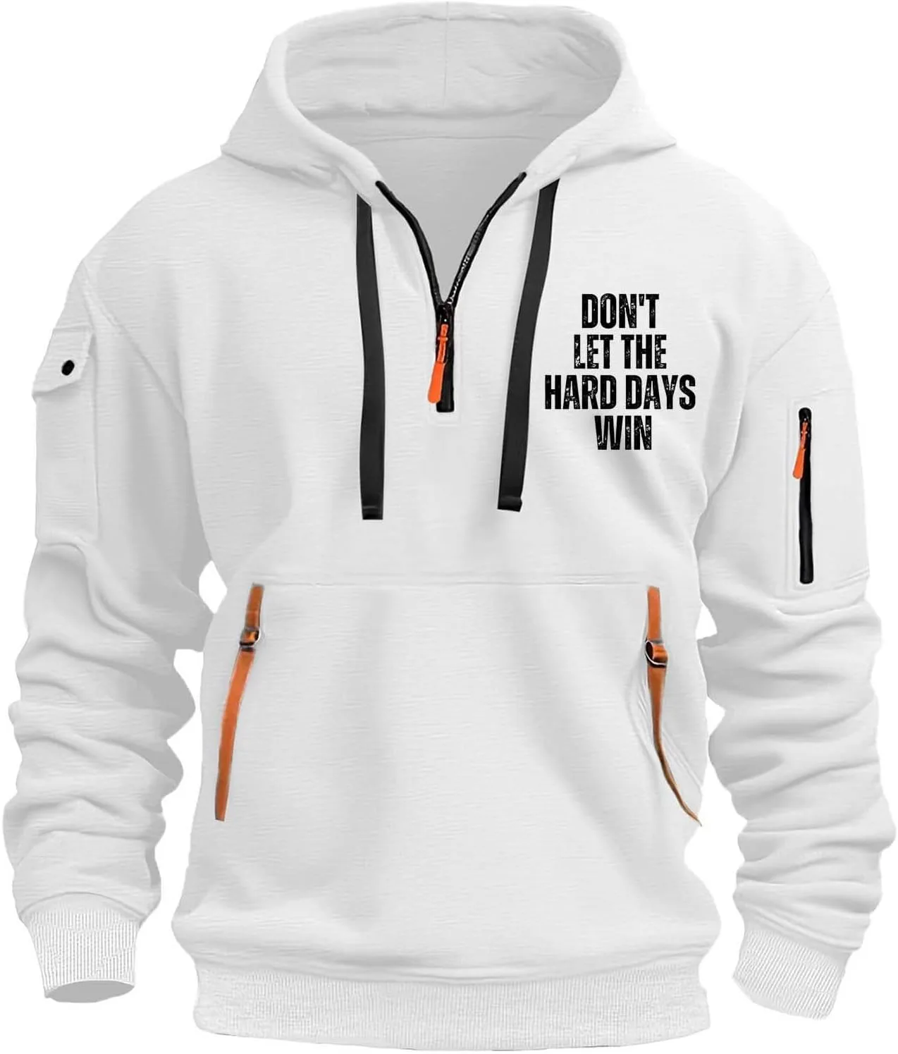 

Мужская толстовка с капюшоном на молнии, Casual, Long Sleeve, Solid Color