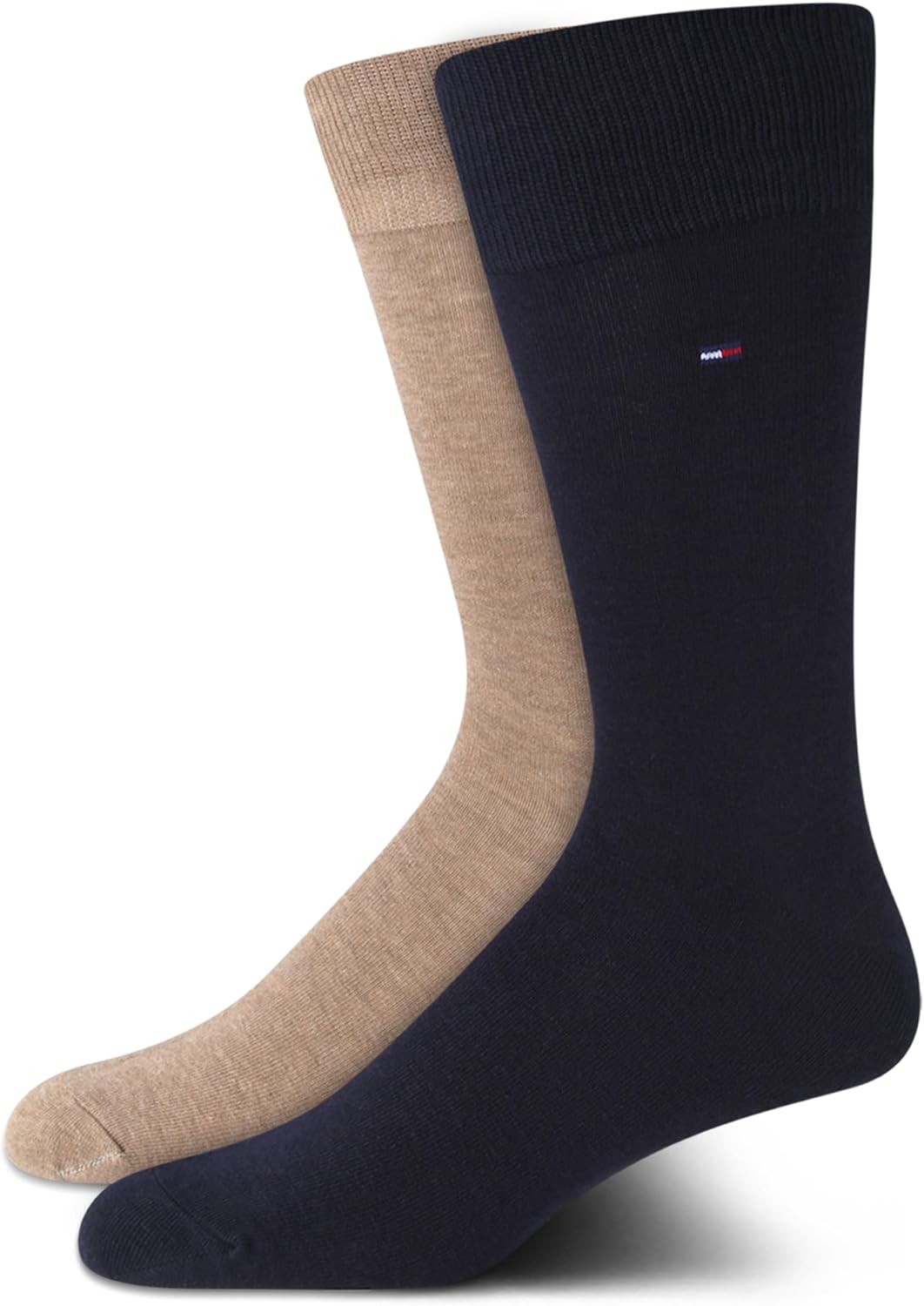

Мужские носки Tommy Hilfiger под повседневную одежду - 2 пары классических хлопковых носков для мужчин, легкие, комфортные, с укрепленной пяткой, Navy/Tan