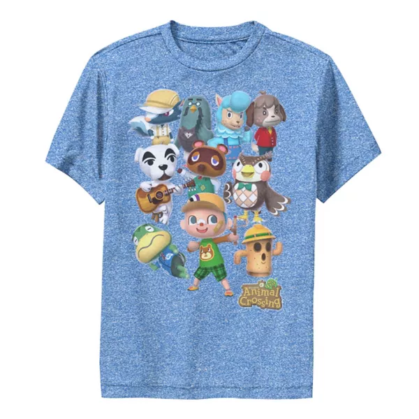 

Футболка с рисунком персонажей Animal Crossing для мальчиков 8-20 лет Licensed Character, синий