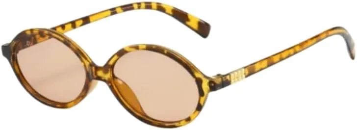 

Овальные солнцезащитные очки для женщин, модные черные, в маленькой оправе, ретро, ​​с прозрачными линзами, стильные, с защитой от УФ-излучения UV400 UJNHGQ, A