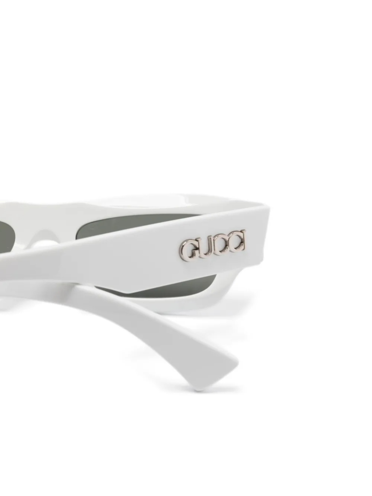 Солнцезащитные очки Gucci Eyewear в прямоугольной оправе, белый — фото 3