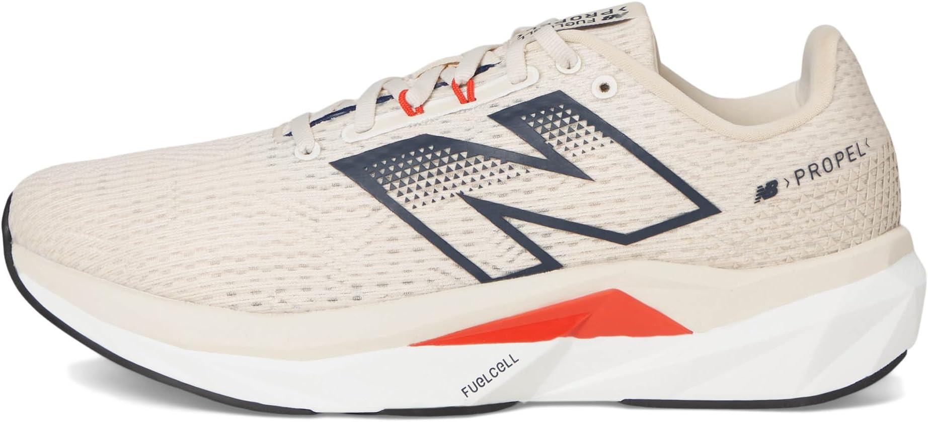 Кроссовки New Balance FuelCell Propel v5, Linen/Nb Navy/Neo FlameSee Less — фото 4