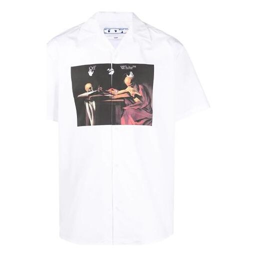 

Рубашка men's ss21 short sleeve white shirt Off-White, белый