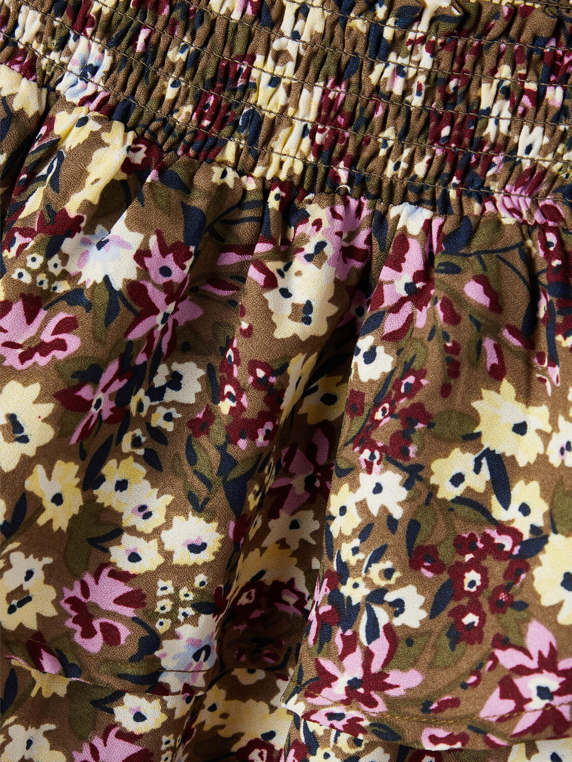 Юбка name it Blumenprint Falten mit Gummibund NKFNELLY, коричневый — фото 3
