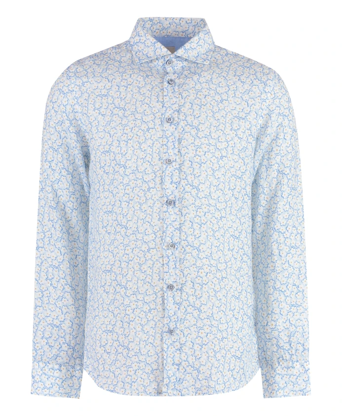 

Хлопковая рубашка с принтом Bastoncino, синий
