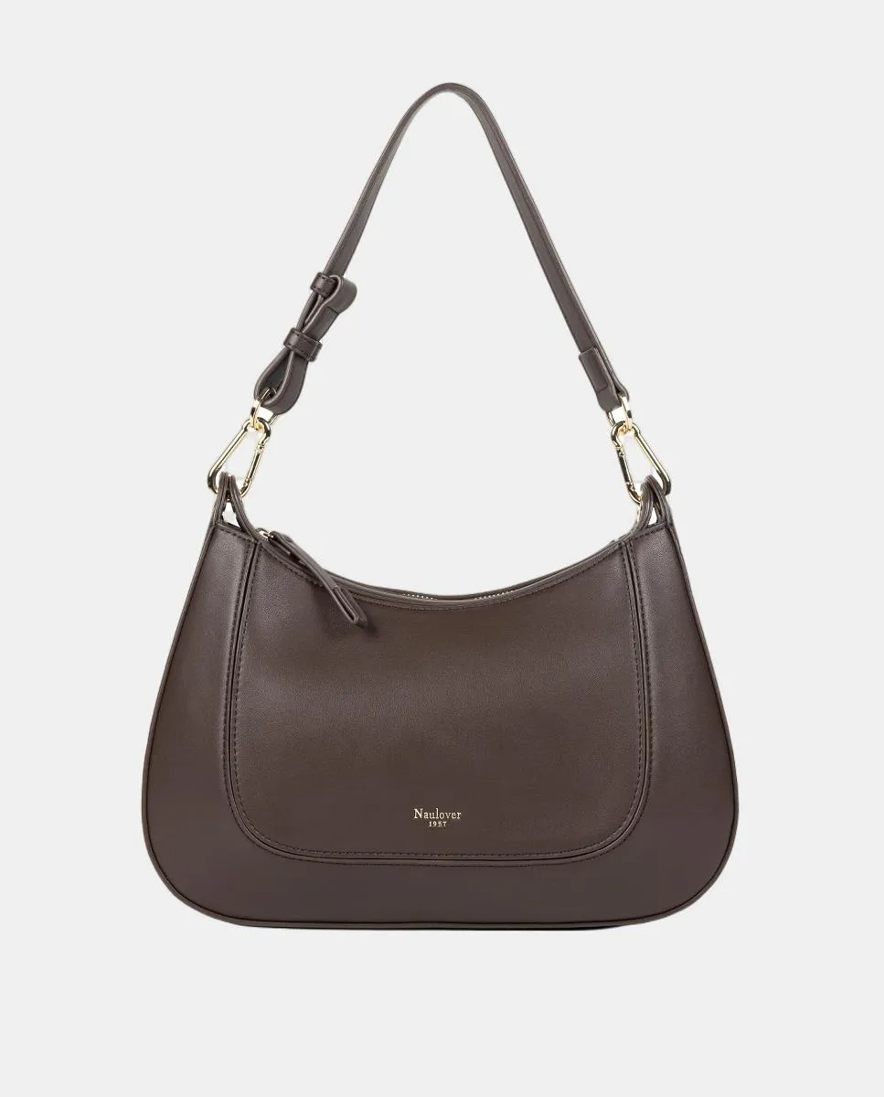 

Женская сумка-полумесяц жесткого кроя Naulover, коричневый