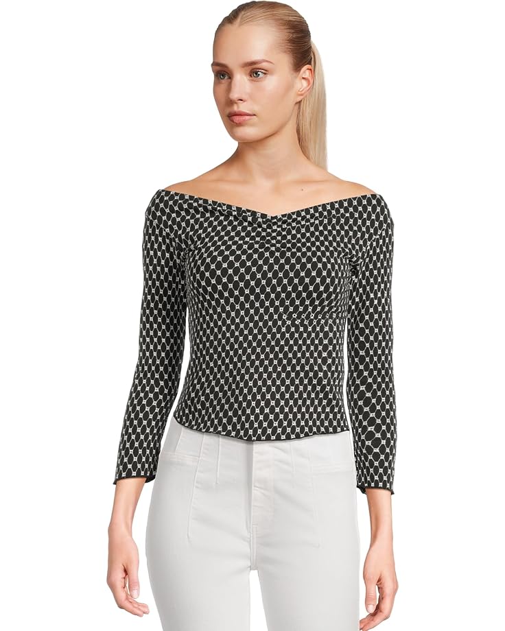 

Топ Free People Gia Eyelet Top, цвет Black Combo