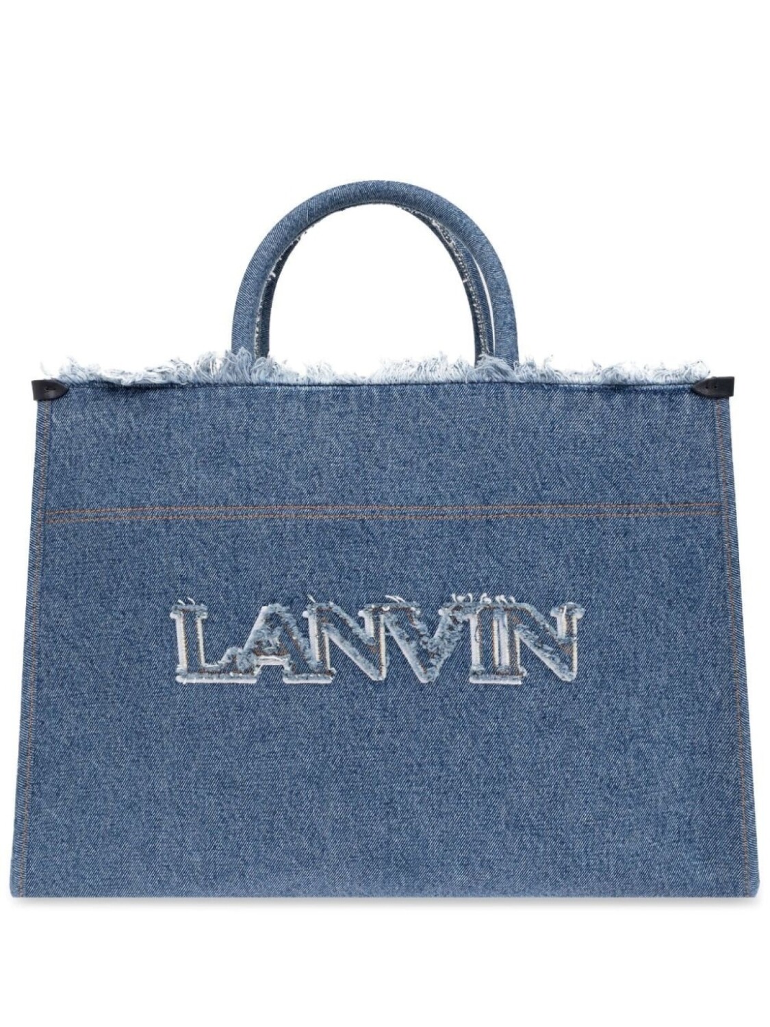 

Lanvin сумка-тоут с вышитым логотипом, синий