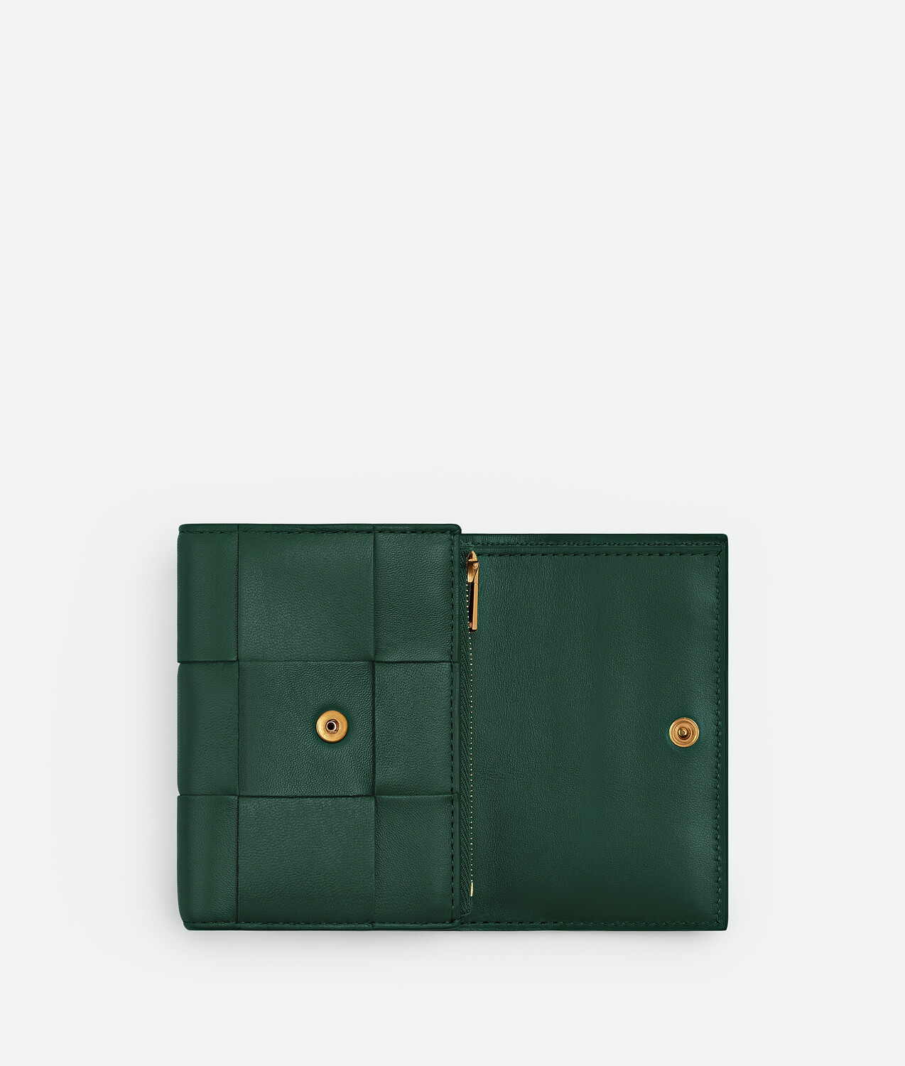 Cassette tri-fold wallet BOTTEGA VENETA, изумрудно-зеленый — фото 4