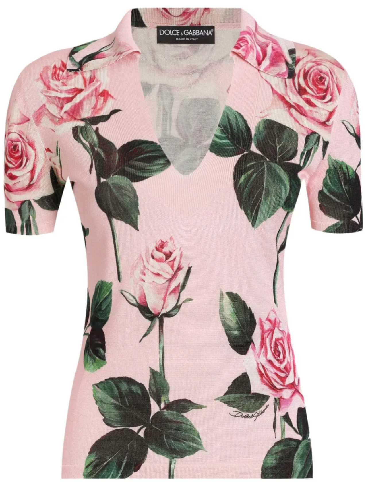 

Dolce & Gabbana рубашка поло с цветочным принтом, розовый
