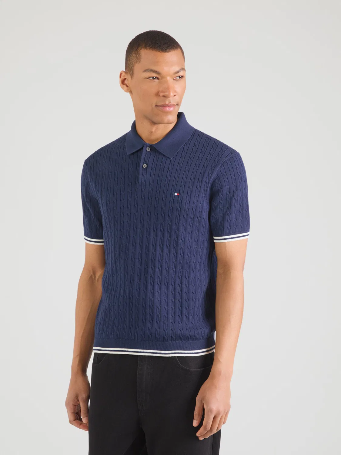 Рубашка Tommy Hilfiger Cable Short Sleeve, синий — фото 3