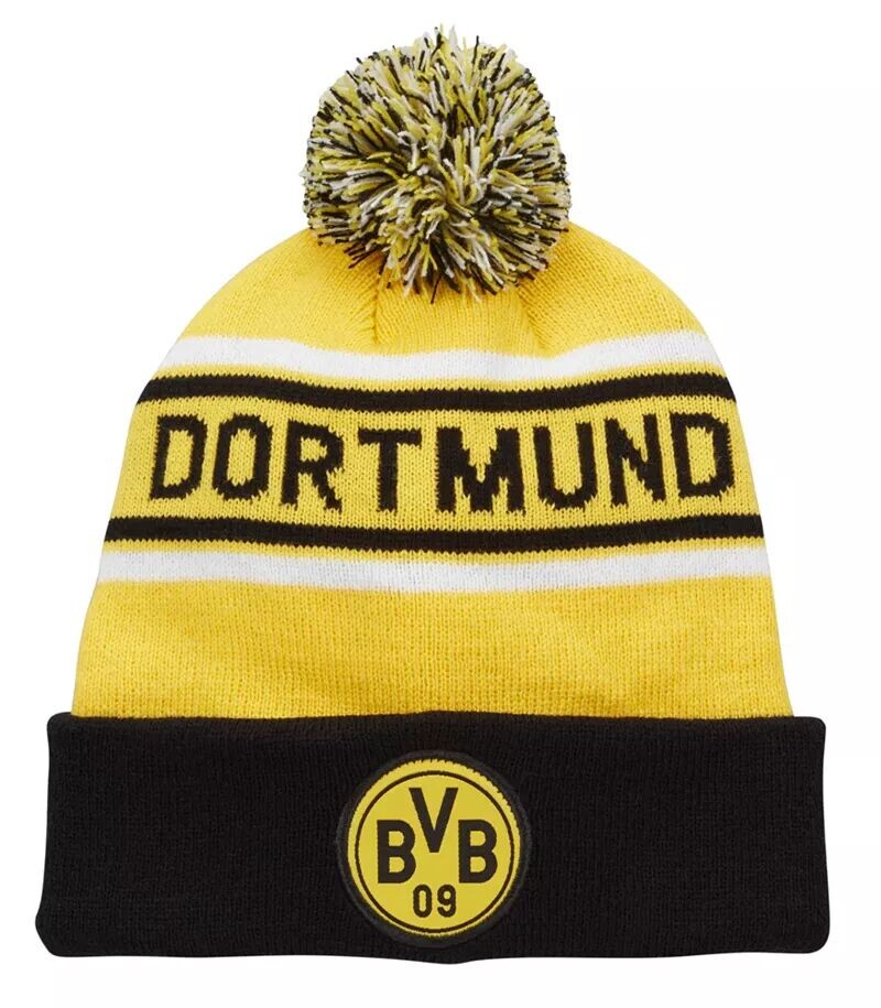 

Fan Ink Adult Borussia Dortmund 2023 Aspen Желтая вязаная шапка с помпоном