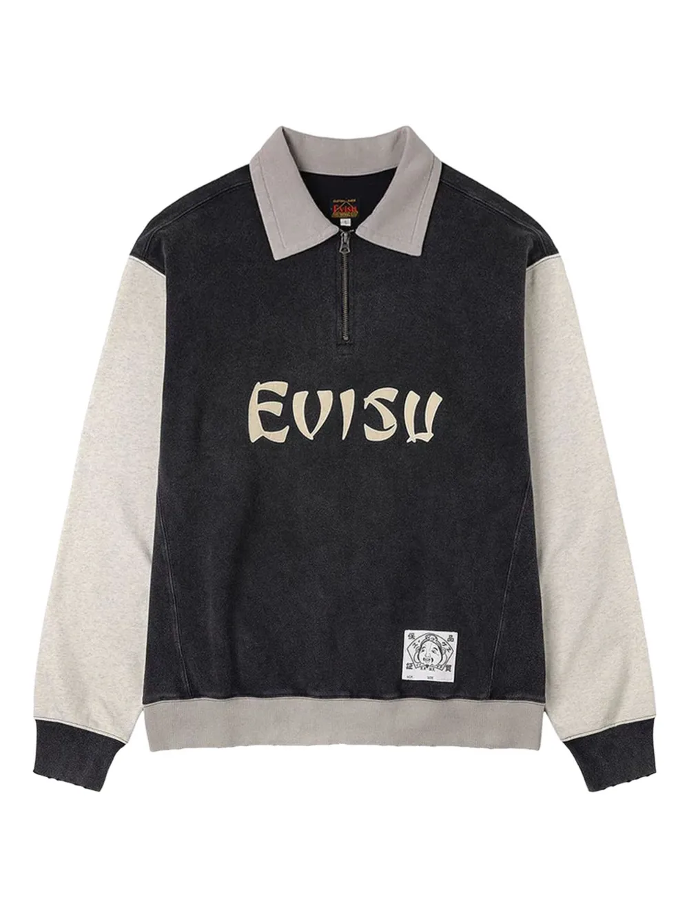 

Полувер с молнией и логотипом Evisu, черный