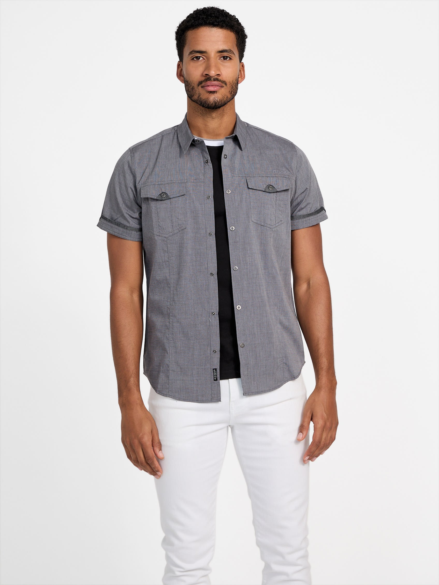 

Рубашка Cartie Twill с коротким рукавом Guess Factory, черный