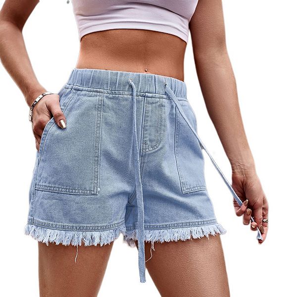 

Женские легкие шорты casual baggy с эластичной талией и шнурком Yesfashion, Light Blue