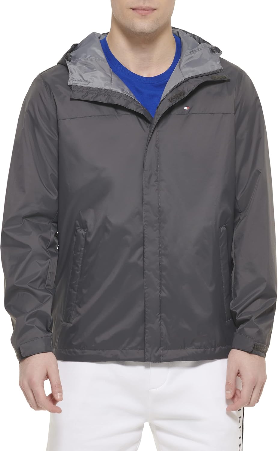 

Мужская легкая дышащая водонепроницаемая куртка с капюшоном Tommy Hilfiger, Charcoal