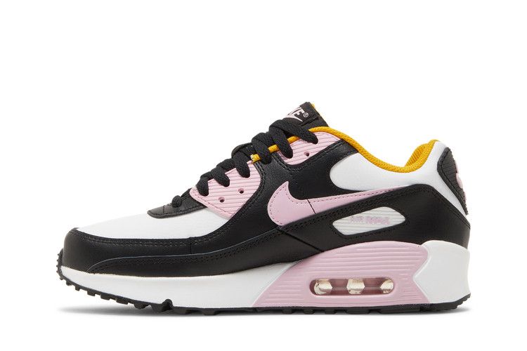 Кроссовки Nike Air Max 90 Leather GS 'Black Light Arctic Pink', черный — фото 4