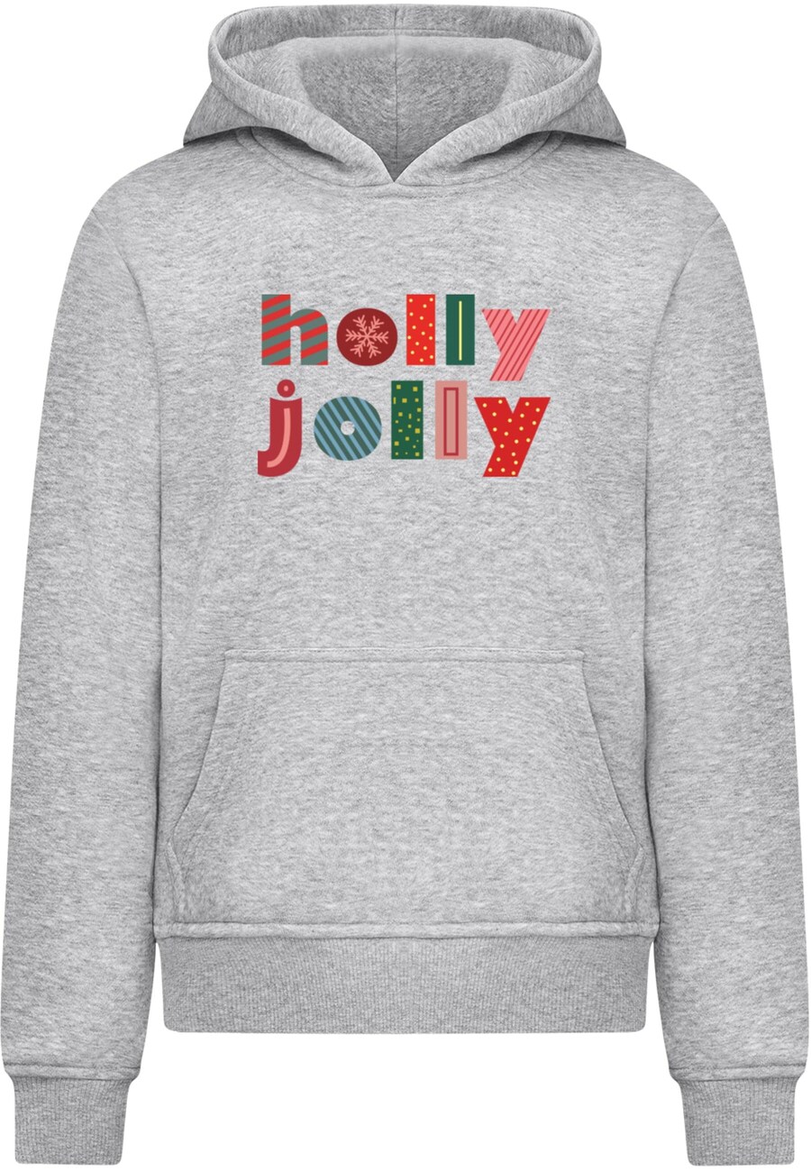 

Толстовка Merchcode Christmas Holly Jolly Mood, пятнистый серый