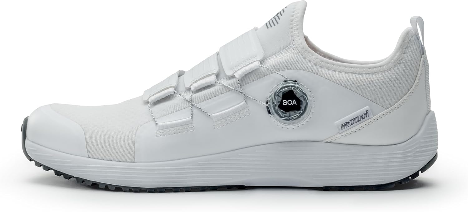 Кроссовки Marucci MXB Trainer BOA для мужчин, белые, бейсбольные тренировочные кроссовки, спортивная обувь для мужчин с системой затяжки BOA L6 для надежной регулируемой посадки, легкие, дышащие и долговечные — фото 3