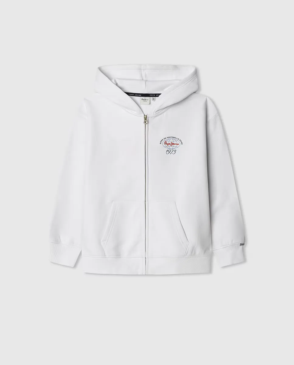 

Толстовка с капюшоном для мальчика Джексона Pepe Jeans, белый
