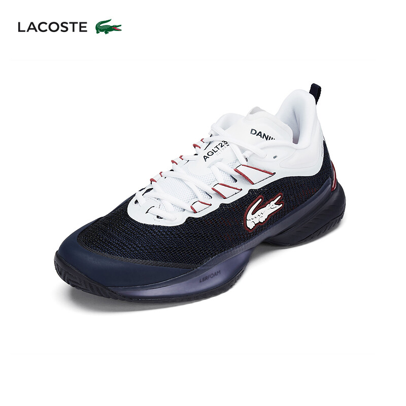

Кроссовки мужские Lacoste из крокодиловой кожи, темно-синий / белый