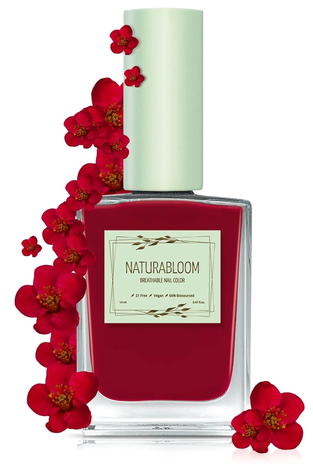 Быстросохнущий лак для ногтей NATURABLOOM Ruby Red, 14 мл Naturabloom, Red