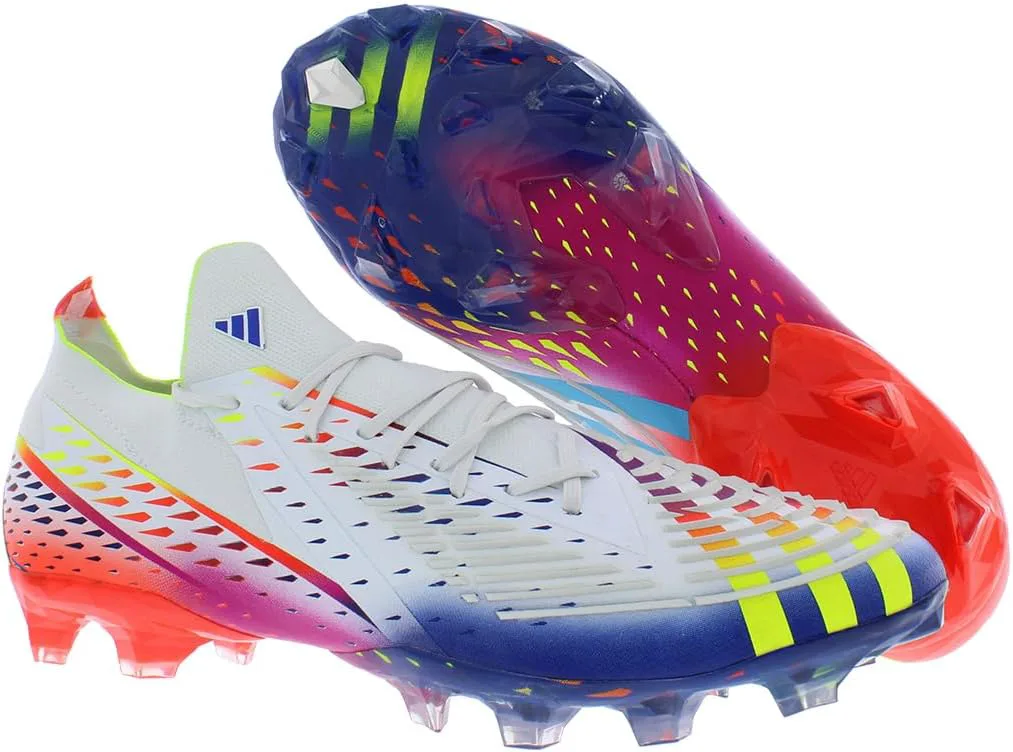 Футбольные бутсы Adidas Predator Accuracy.3 для твердого грунта, белый/желтый/синий — фото 4
