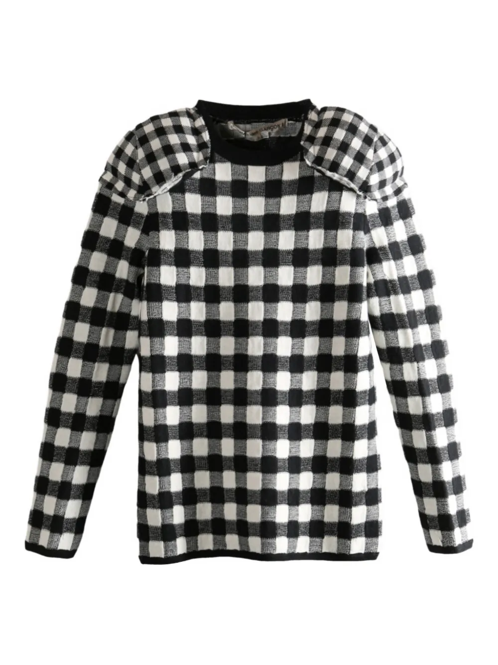 

Джемпер в клетку с подплечниками COMME DES GARCONS, черный