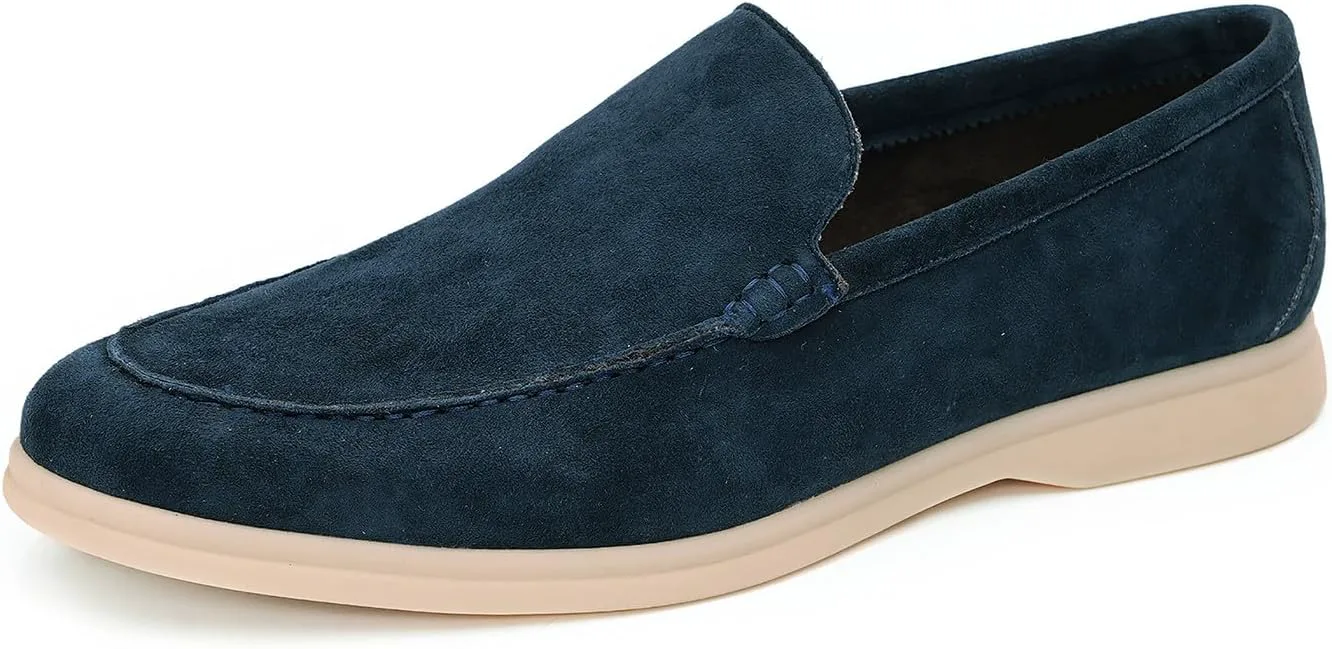 

Мужские туфли-лоферы, слипоны, замшевые тапочки, модные, повседневные, деловые, для выпускного вечера, пенни-лоферы, лодочные, для прогулок, летние Santimon, синий