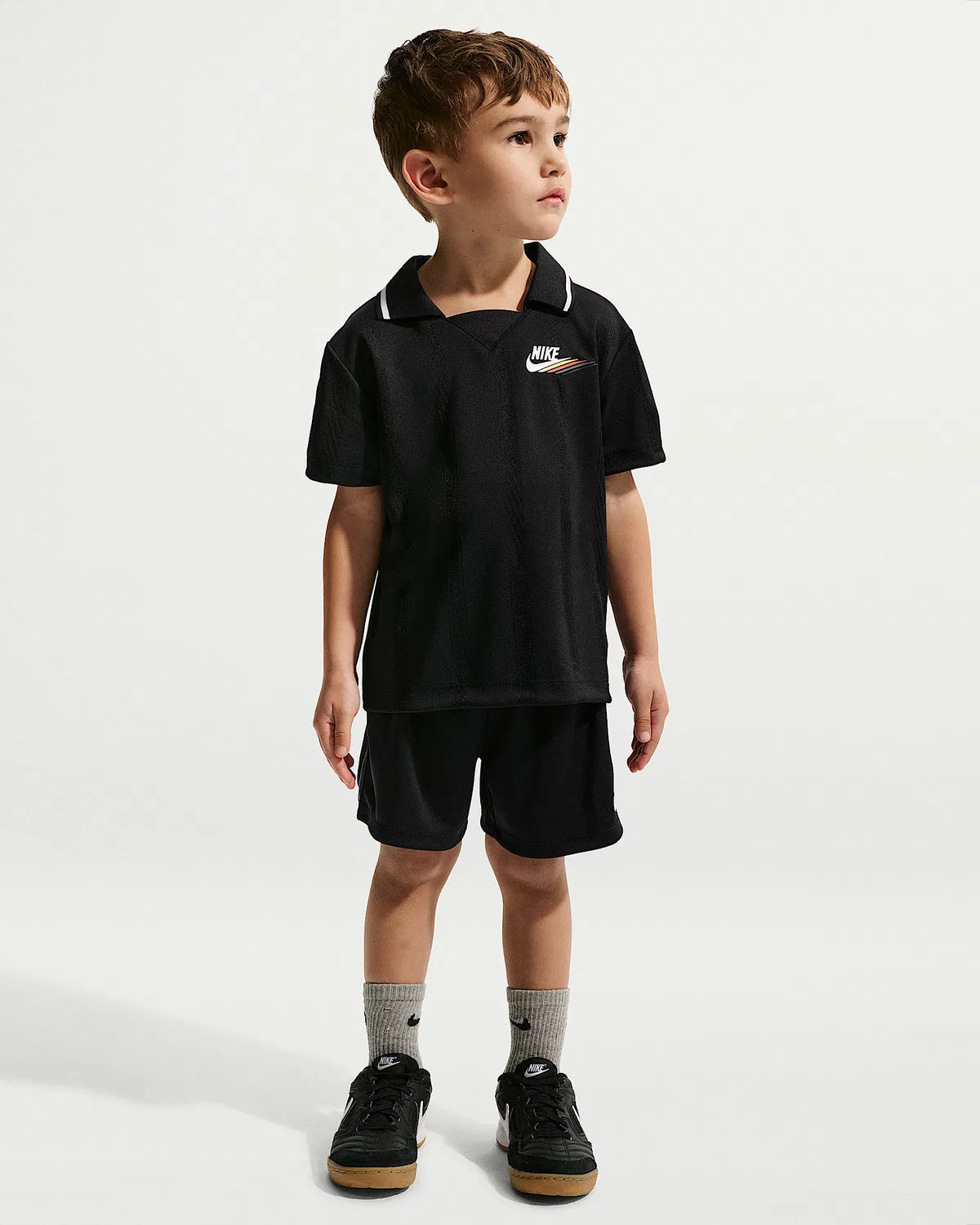 Детский комплект из двух предметов с шортами из сетки Nike Sportswear Victory Lap, Black
