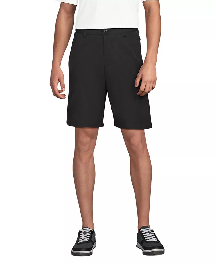 

Школьные шорты-чинос мужские Active Performance, 9" Lands' End, черный