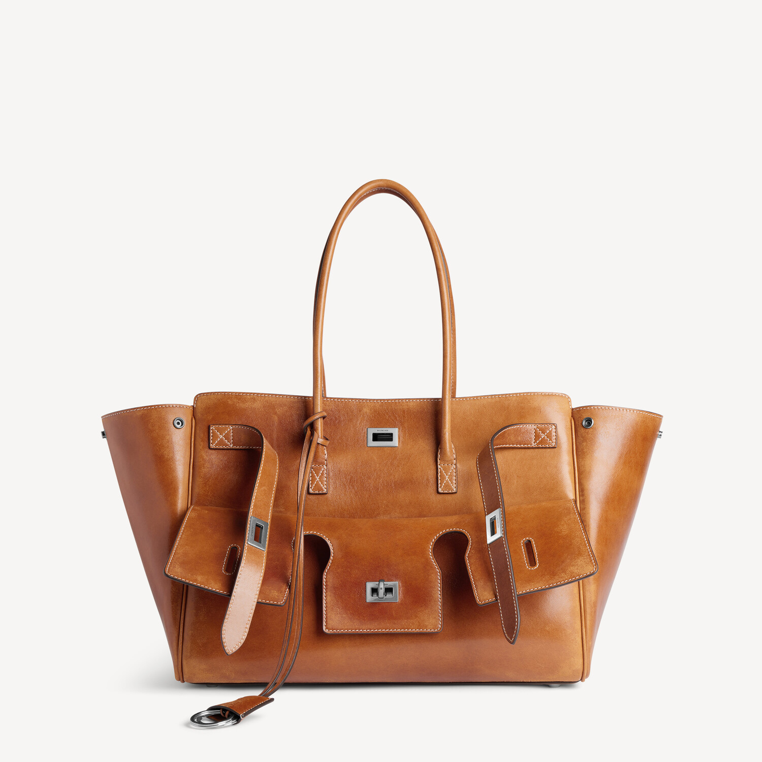 

Сумка средних размеров bel air carry all для женщин в цвете «tan cowboy» BALENCIAGA, рыжий ковбой