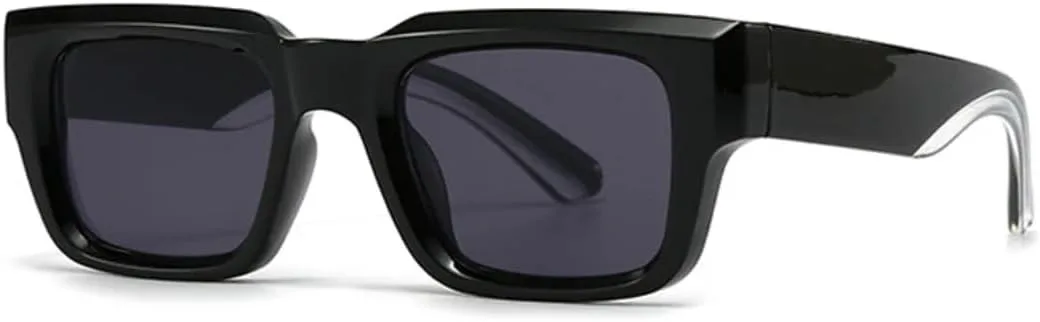 

Модные солнцезащитные очки с градиентным переходом цвета для мужчин, панк, с широкими дужками, защита от УФ-излучения UV400, ретро-стиль для женщин VFDHN, Black Gray