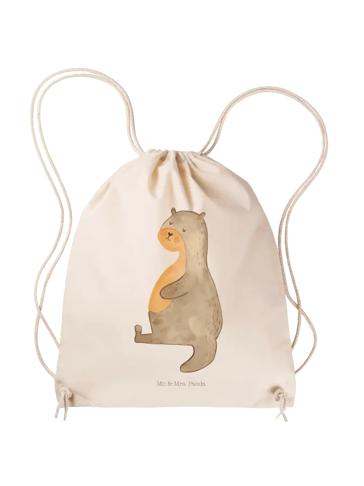 

Спортивная сумка Mr & Mrs Panda Sportbeutel Otter Bauch ohne Spruch, кремовый