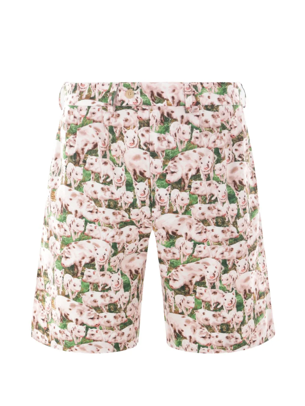 

Плиссированные шорты с принтом "свиньи" Bless, бежевый