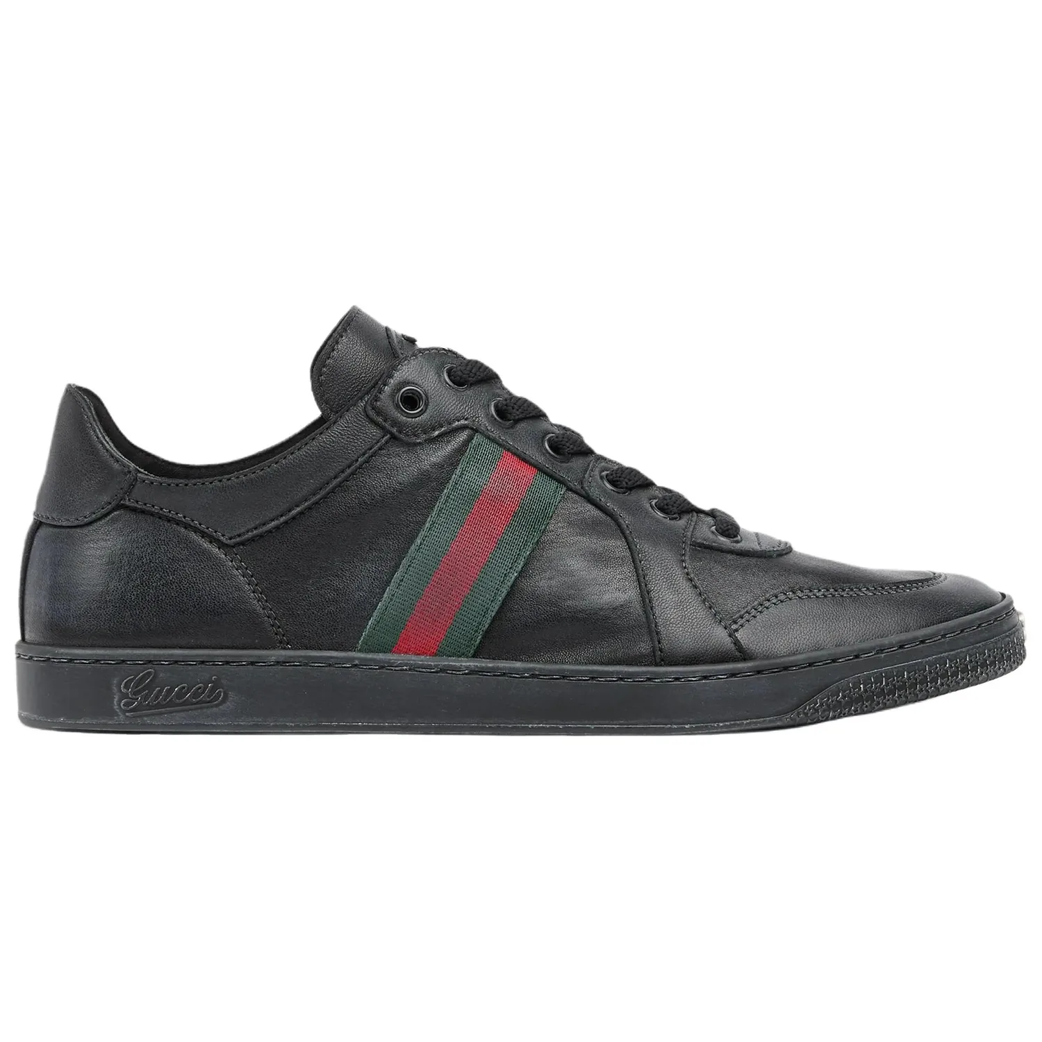 GUCCI Кроссовки мужские низкие Stretch Leather для скейтбординга черные — фото 3