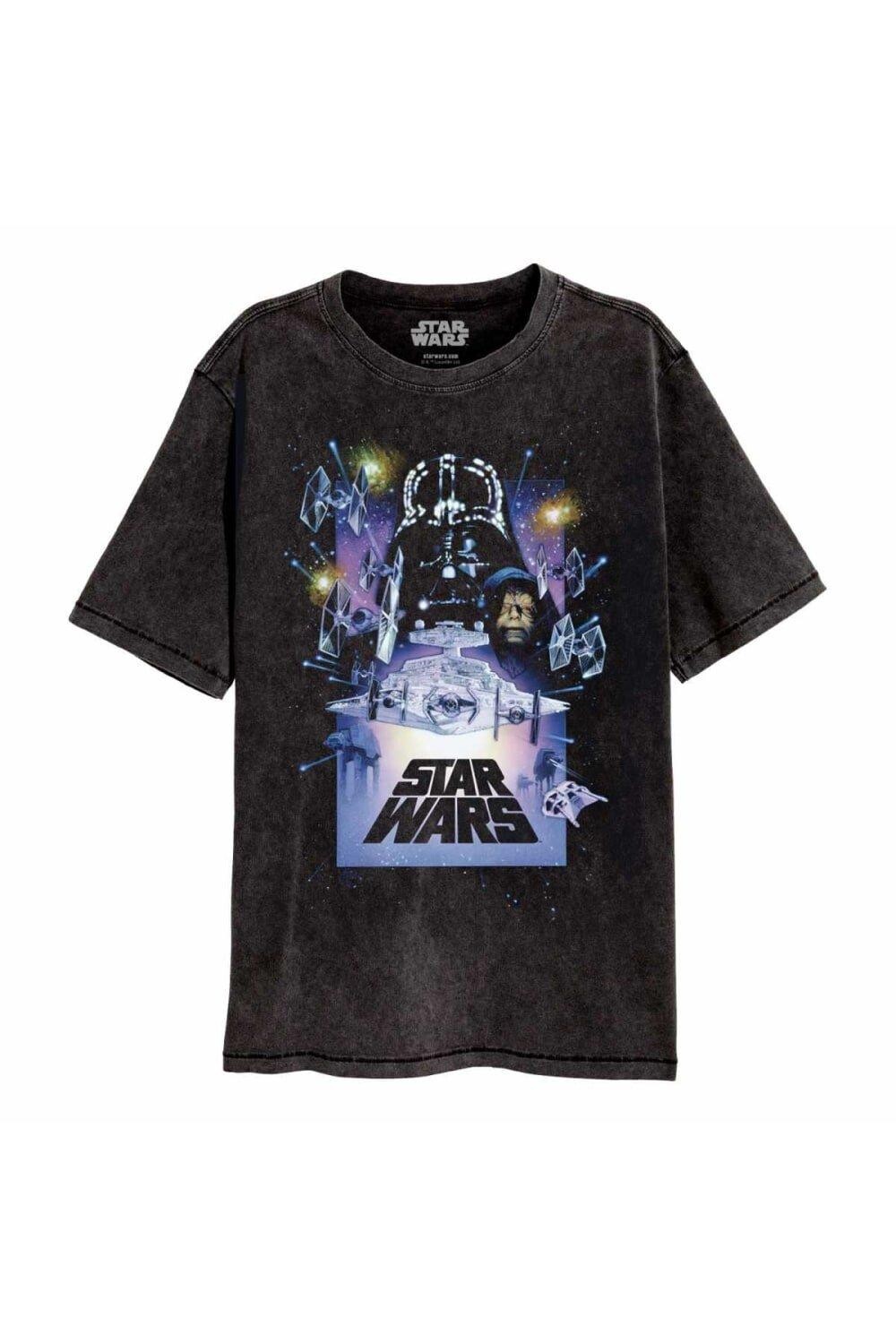

Футболка с плакатом Acid Wash Star Wars, черный