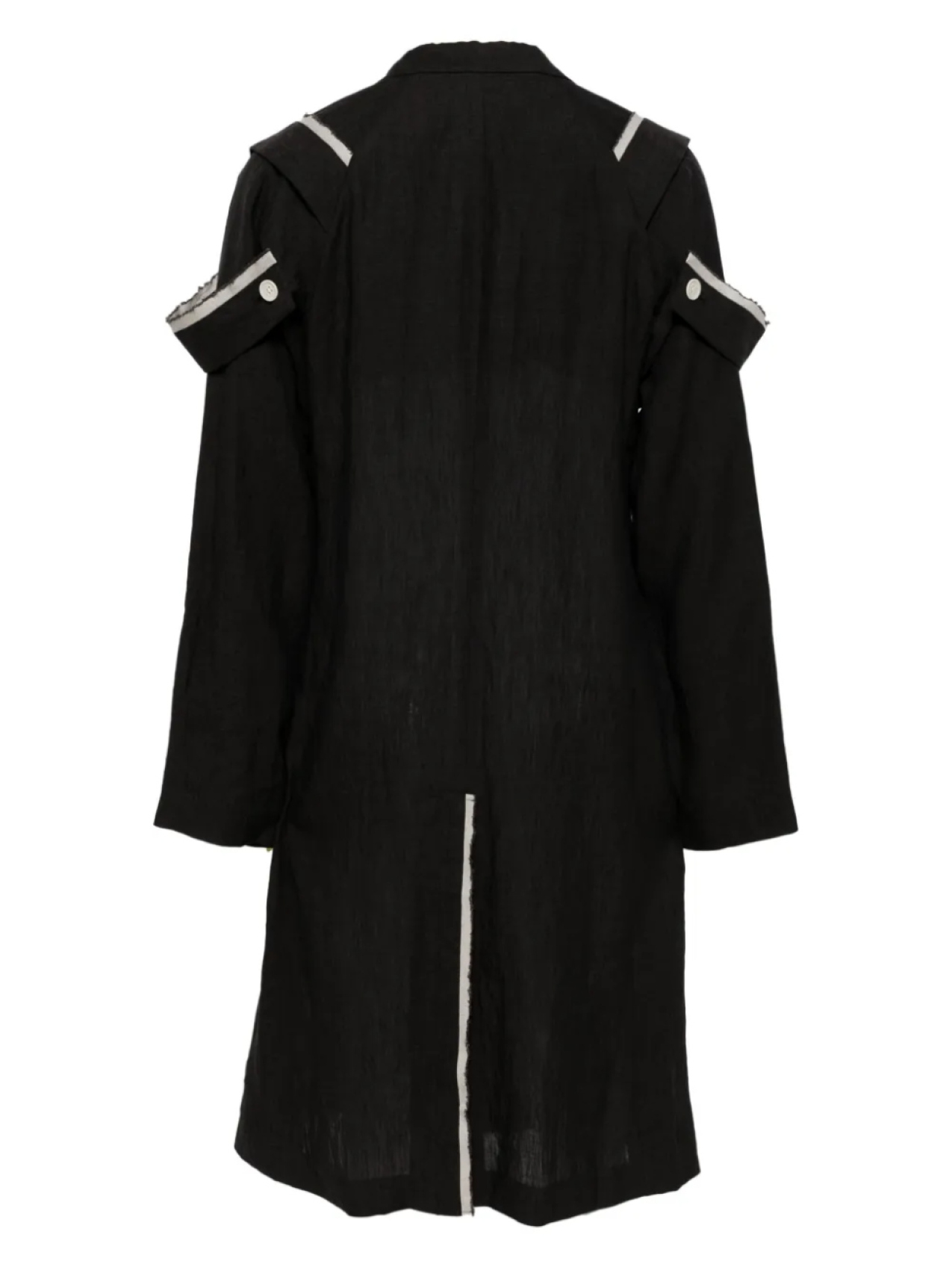 Пальто с контрастной отделкой Yohji Yamamoto, серый — фото 2