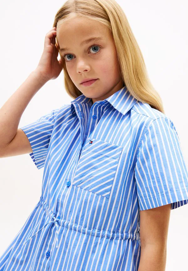 Платье-Рубашка в полоску из поплина Tommy Hilfiger, Empire Blue Stripes — фото 4