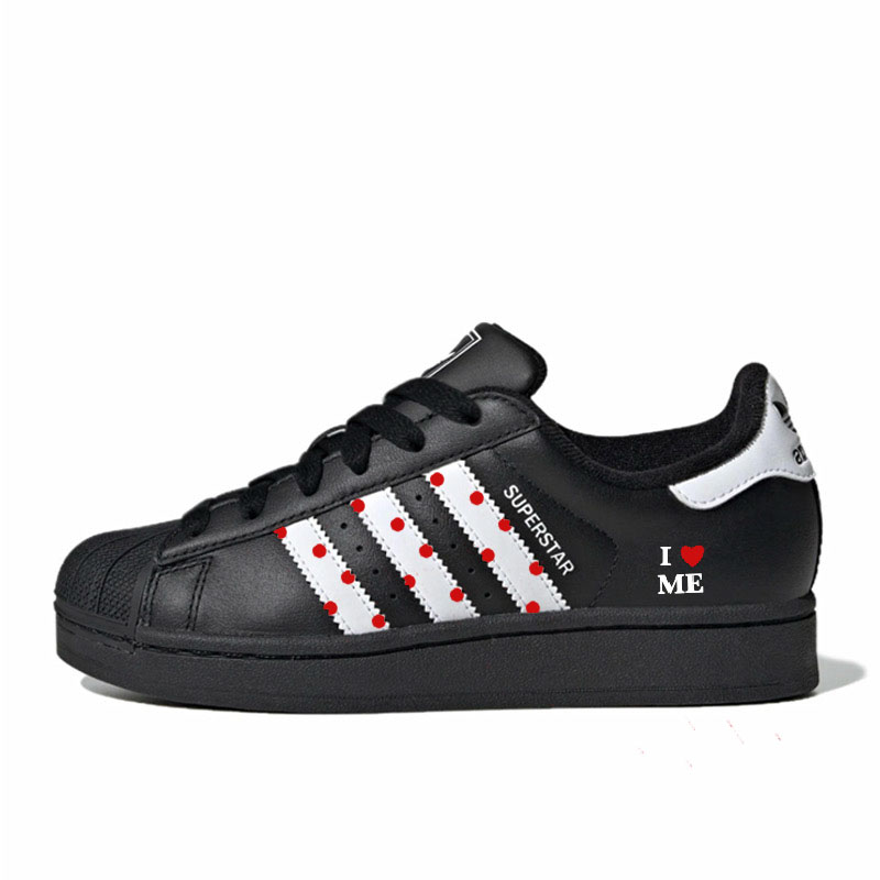 Adidas Originals Кроссовки для скейтбординга Superstar 2 женские, низкие, черные, белые, красные