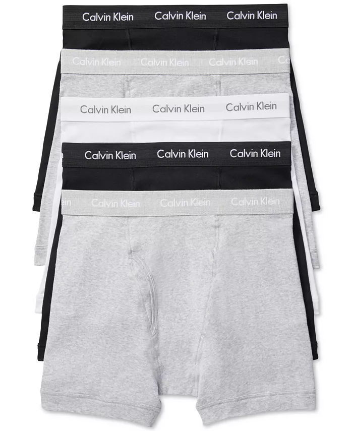 

Мужские классические трусы-боксеры из хлопка, 5 штук Calvin Klein, мультиколор